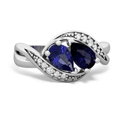 Lab Sapphire Summer Winds 14K White Gold ring R5342