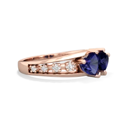 Lab Sapphire Heart To Heart 14K Rose Gold ring R3342