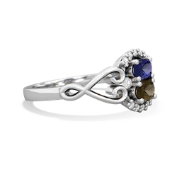 Lab Sapphire Love Nest 14K White Gold ring R5860