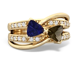 Lab Sapphire Bowtie 14K Yellow Gold ring R2360