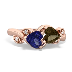 Lab Sapphire Floral Elegance 14K Rose Gold ring R5790