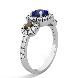 Lab Sapphire Regal Halo 14K White Gold ring R5350