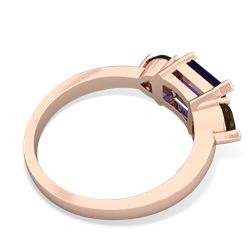 Lab Sapphire Three Stone 14K Rose Gold ring R5235