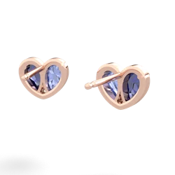 Lab Sapphire 'Our Heart' 14K Rose Gold earrings E5072