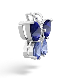 Lab Sapphire Butterfly 14K White Gold pendant P2215