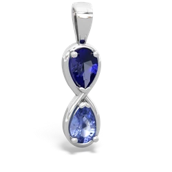 Lab Sapphire Infinity 14K White Gold pendant P5050