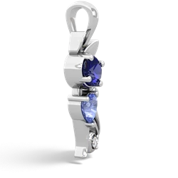 Lab Sapphire Kitten 14K White Gold pendant P5780