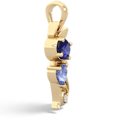 Lab Sapphire Kitten 14K Yellow Gold pendant P5780