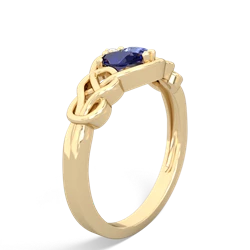 Lab Sapphire Celtic Love Knot 14K Yellow Gold ring R5420