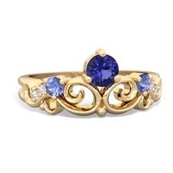 Lab Sapphire Crown Keepsake 14K Yellow Gold ring R5740