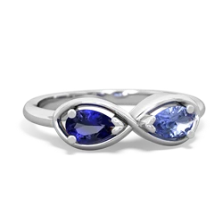 Lab Sapphire Infinity 14K White Gold ring R5050