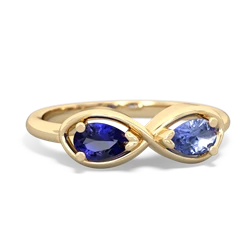 Lab Sapphire Infinity 14K Yellow Gold ring R5050