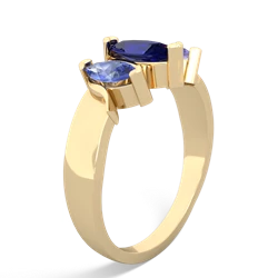 Lab Sapphire Three Peeks 14K Yellow Gold ring R2433