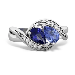 Lab Sapphire Summer Winds 14K White Gold ring R5342