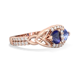 Lab Sapphire Sparkling Celtic Knot 14K Rose Gold ring R2645