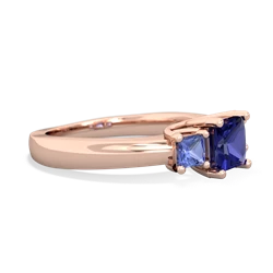 Lab Sapphire Three Stone Trellis 14K Rose Gold ring R4015