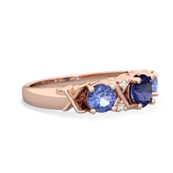 Lab Sapphire Hugs And Kisses 14K Rose Gold ring R5016