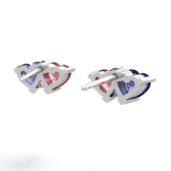 Lab Sapphire Sweethearts 14K White Gold earrings E5260