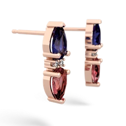 Lab Sapphire Bowtie Drop 14K Rose Gold earrings E0865