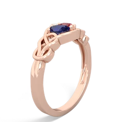 Lab Sapphire Celtic Love Knot 14K Rose Gold ring R5420