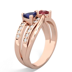 Lab Sapphire Bowtie 14K Rose Gold ring R2360