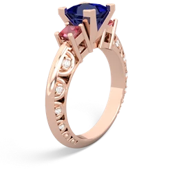 Lab Sapphire Eternal Embrace Engagement 14K Rose Gold ring C2001