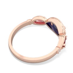 Lab Sapphire Milgrain Marquise 14K Rose Gold ring R5700