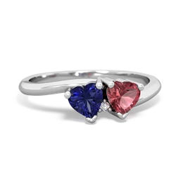 Lab Sapphire Sweethearts 14K White Gold ring R5260