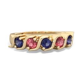 Lab Sapphire Anniversary Band 14K Yellow Gold ring R2089