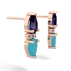 Lab Sapphire Bowtie Drop 14K Rose Gold earrings E0865