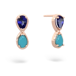 Lab Sapphire Infinity 14K Rose Gold earrings E5050