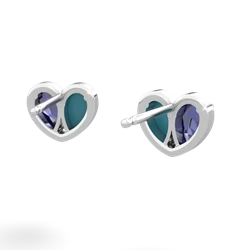 Lab Sapphire 'Our Heart' 14K White Gold earrings E5072