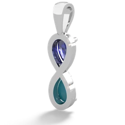 Lab Sapphire Infinity 14K White Gold pendant P5050