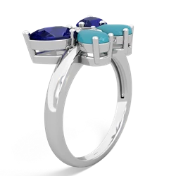 Lab Sapphire Butterfly 14K White Gold ring R2215