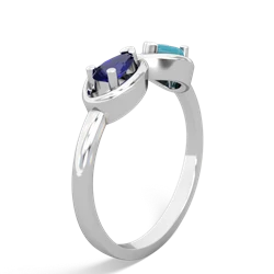 Lab Sapphire Infinity 14K White Gold ring R5050