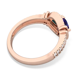 Lab Sapphire Art-Deco Keepsake 14K Rose Gold ring R5630