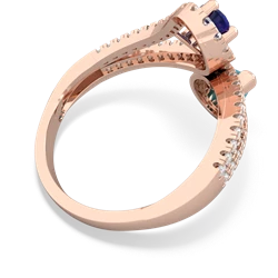 Lab Sapphire Diamond Dazzler 14K Rose Gold ring R3000