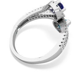 Lab Sapphire Diamond Dazzler 14K White Gold ring R3000