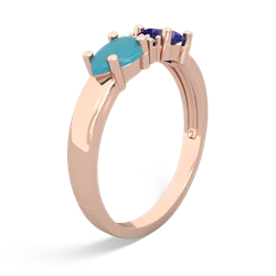 Lab Sapphire Pear Bowtie 14K Rose Gold ring R0865