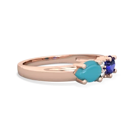 Lab Sapphire Pear Bowtie 14K Rose Gold ring R0865