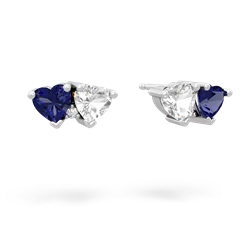 Lab Sapphire Sweethearts 14K White Gold earrings E5260