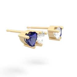 Lab Sapphire Sweethearts 14K Yellow Gold earrings E5260