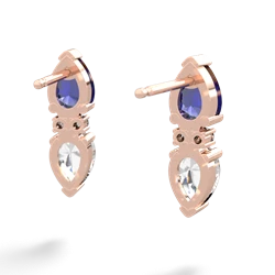 Lab Sapphire Bowtie Drop 14K Rose Gold earrings E0865