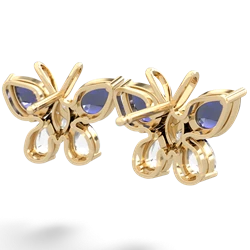 Lab Sapphire Butterfly 14K Yellow Gold earrings E2215