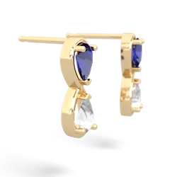 Lab Sapphire Infinity 14K Yellow Gold earrings E5050