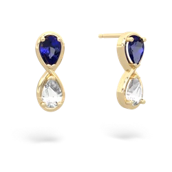 Lab Sapphire Infinity 14K Yellow Gold earrings E5050