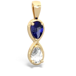 Lab Sapphire Infinity 14K Yellow Gold pendant P5050