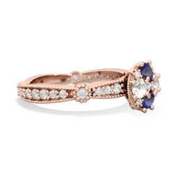 Lab Sapphire Sparkling Tiara Cluster 14K Rose Gold ring R26293RD