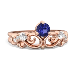 Lab Sapphire Crown Keepsake 14K Rose Gold ring R5740