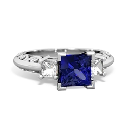 Lab Sapphire Eternal Embrace Engagement 14K White Gold ring C2001